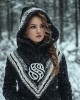 Women's Vintage Jacquard Cozy Knit Hooded Sweater Women's Vintage Jacquard Cozy Knit Hooded Sweater