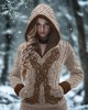Women's Viking Celtic Knot Jacquard Knit Hooded Sweater