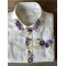 Classy Pansy Floral Embroidered Linen Blend Blouse