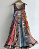 Boho Colorful Textile Flowy Linen Blend Tank Dress Boho Colorful Textile Flowy Linen Blend Tank Dress