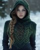 Vintage Celtic Forest Elf Gradient Cozy Hooded Sweater Vintage Celtic Forest Elf Gradient Cozy Hooded Sweater