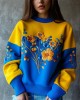Ukraine Classy Floral Embroidered Contrast Color Sweatshirt Ukraine Classy Floral Embroidered Contrast Color Sweatshirt