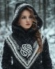 Women's Vintage Jacquard Cozy Knit Hooded Sweater Women's Vintage Jacquard Cozy Knit Hooded Sweater