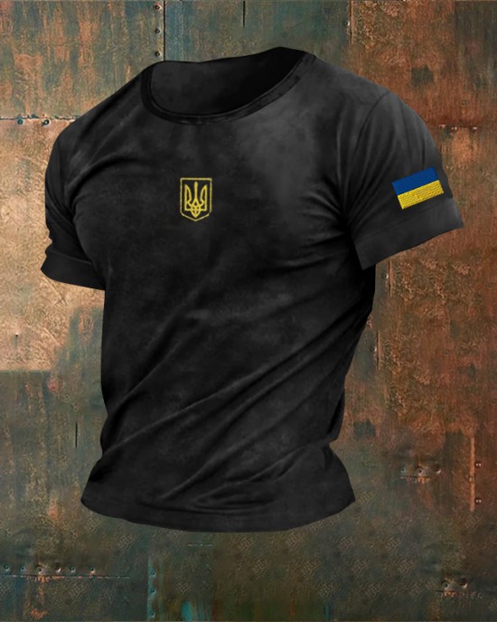 Men's Ukraine Trident Art Cozy T Shirt Men's Ukraine Trident Art Cozy T Shirt