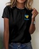 Women's Ukraine Heart Print Round Neck T-shirt Women's Ukraine Heart Print Round Neck T-shirt