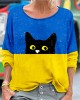 Ukraine Cat Art Print Crewneck Comfy T Shirt Ukraine Cat Art Print Crewneck Comfy T Shirt