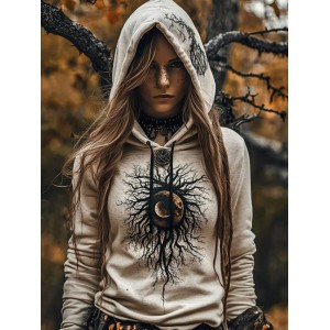 Women's Tribal Viking Totem Casual Hoodie