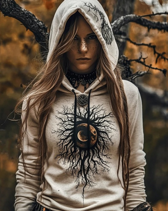 Women's Tribal Viking Totem Casual Hoodie