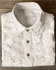Classy Floral Embroidered Lace Linen Blend Blouse Classy Floral Embroidered Lace Linen Blend Blouse