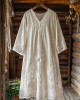 Retro Floral Embroidery Lace Art Linen Blend Maxi Dress Retro Floral Embroidery Lace Art Linen Blend Maxi Dress