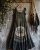 Tribal Celtic Knot Life Of Tree Lace Patchwork Art Linen Tank Dress