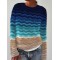 Beach Sea Waves Gradient Crochet Art Cozy Sweater