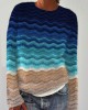 Beach Sea Waves Gradient Crochet Art Cozy Sweater Beach Sea Waves Gradient Crochet Art Cozy Sweater