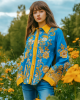 Ukrainian Folk Floral Embroidered Contrast Color Art Print Shirt Ukrainian Folk Floral Embroidered Contrast Color Art Print Shirt