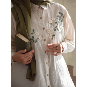 Women's Retro Floral Embroidery Art Casual Shirt