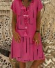Geometric Pattern V Neck A Line Midi Dress Geometric Pattern V Neck A Line Midi Dress