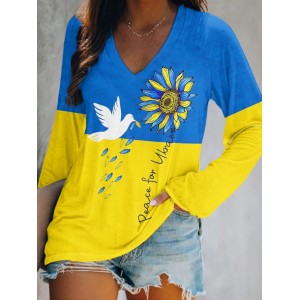 Women's Peace For Ukraine V-neck T-shirt