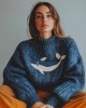 Ocean Whale Embroidery Vintage Cozy Knit Sweater Ocean Whale Embroidery Vintage Cozy Knit Sweater