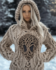 Women's Viking Tribal Tree Of Life Celtic Chunky Knit Hooded Sweater Women's Viking Tribal Tree Of Life Celtic Chunky Knit Hooded Sweater