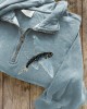 Classy Fish Sequins Embroidered Zip Up Sweatshirt Classy Fish Sequins Embroidered Zip Up Sweatshirt