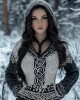 Women's Celtic Knot Jacquard Cozy Knit Hooded Sweater Women's Celtic Knot Jacquard Cozy Knit Hooded Sweater