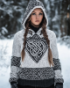 Women's Viking Knit Jacquard Warm Hooded Sweater