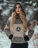 Women's Viking Totem Celtic Knot Vintage Pocket Hooded Sweater