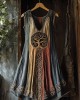 Tribal Viking Colorful Gradient Tree Of Life Lace Art Linen Tank Dress
