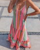Vintage Geometric Color Block Bohemian Patchwork Sleeveless Colorful Dress Vintage Geometric Color Block Bohemian Patchwork Sleeveless Colorful Dress