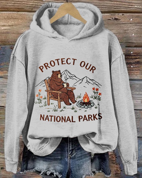 Protect Our National Parks Embroidered Vintage Cozy Hoodie Protect Our National Parks Embroidered Vintage Cozy Hoodie