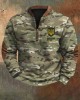 Men's Ukraine Inspire Camouflage Print Zip Sweatshirt Men's Ukraine Inspire Camouflage Print Zip Sweatshirt