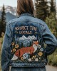 Respect The Locals Fox Floral Embroidered Denim Jacket Respect The Locals Fox Floral Embroidered Denim Jacket