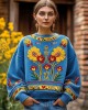 Ukrainian Folk Floral Embroidered Vintage Comfy Sweatshirt Ukrainian Folk Floral Embroidered Vintage Comfy Sweatshirt