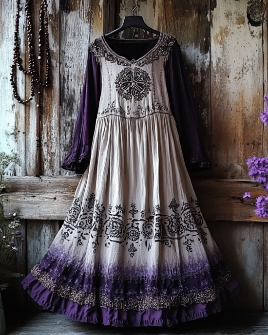 Women's Vintage Tribal Viking Tree Of Life Lace Panel Dress Women's Vintage Tribal Viking Tree Of Life Lace Panel Dress