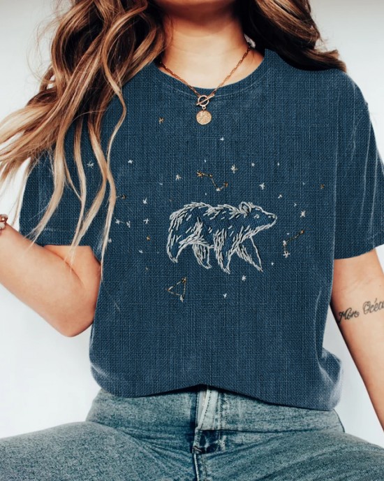 Respect The Locals Bear Embroidery Art Print Women's T-shirt Respect The Locals Bear Embroidery Art Print Women's T-shirt