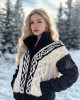 Women's Viking Tribal Jacquard Celtic Inspired Chunky Knit Zipper Cardigan Women's Viking Tribal Jacquard Celtic Inspired Chunky Knit Zipper Cardigan