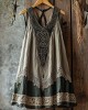 Tribal Celtic Embroidery Patchwork Lace Art Linen Tank Dress Tribal Celtic Embroidery Patchwork Lace Art Linen Tank Dress