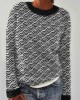 Japanese Sea Waves Inspired Knit Art Cozy Sweater Japanese Sea Waves Inspired Knit Art Cozy Sweater
