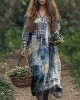 Geometric Patchwork Pattern Women's Flowy Maxi Dress Geometric Patchwork Pattern Women's Flowy Maxi Dress