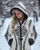 Women's Vintage Celtic Knot Jacquard Cozy Knit Hooded Cardigan Women's Vintage Celtic Knot Jacquard Cozy Knit Hooded Cardigan