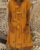 Geometric Pattern V Neck A Line Midi Dress Geometric Pattern V Neck A Line Midi Dress