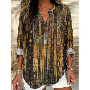 Vintage Gilt Geometric V-Neck Shirt