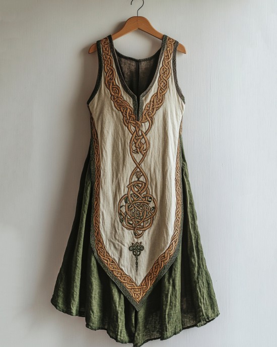 Tribal Viking Celtic Knot Art Linen Tank Dress Tribal Viking Celtic Knot Art Linen Tank Dress