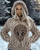 Women's Viking Tribal Tree Of Life Celtic Chunky Knit Hooded Sweater Women's Viking Tribal Tree Of Life Celtic Chunky Knit Hooded Sweater