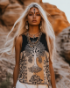 Women's Viking Tree Of Life Tribal With Celtic Knot Pattern Art Linen Sleeveless Top Women's Viking Tree Of Life Tribal With Celtic Knot Pattern Art Linen Sleeveless Top