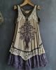 Women's Vintage Tribal Viking Tree Of Life Lace Panel Dress Women's Vintage Tribal Viking Tree Of Life Lace Panel Dress