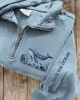 Save The Ocean Whale Embroidered Zip Up Sweatshirt Save The Ocean Whale Embroidered Zip Up Sweatshirt