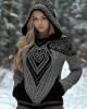 Women's Viking Wolf Style Celtic Thick Hooded Sweater