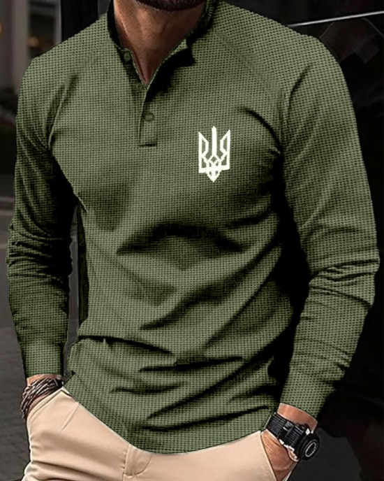 Men's I Santd With Ukr Logo Print Polo Shirt