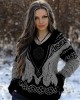 Women's Viking Rune Knit Jacquard V-neck Sweater